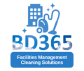 BD365 Facilities Management Cleaning Solutions company logo with building and vacuum icon